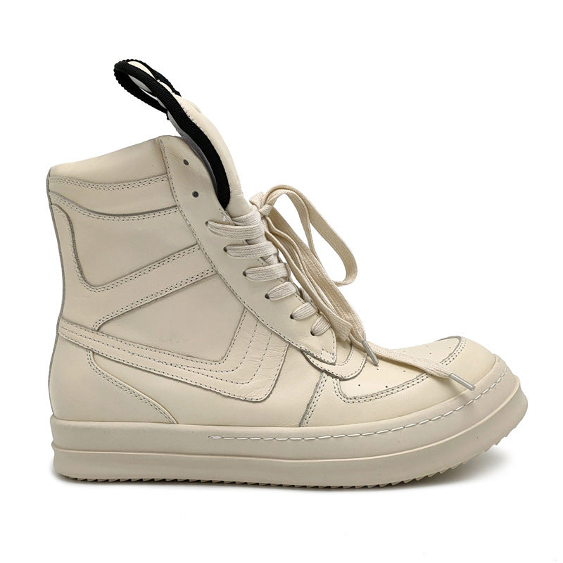 Thick-Sole, Height-Increasing, High-Top Genuine Leather Sports Boots
