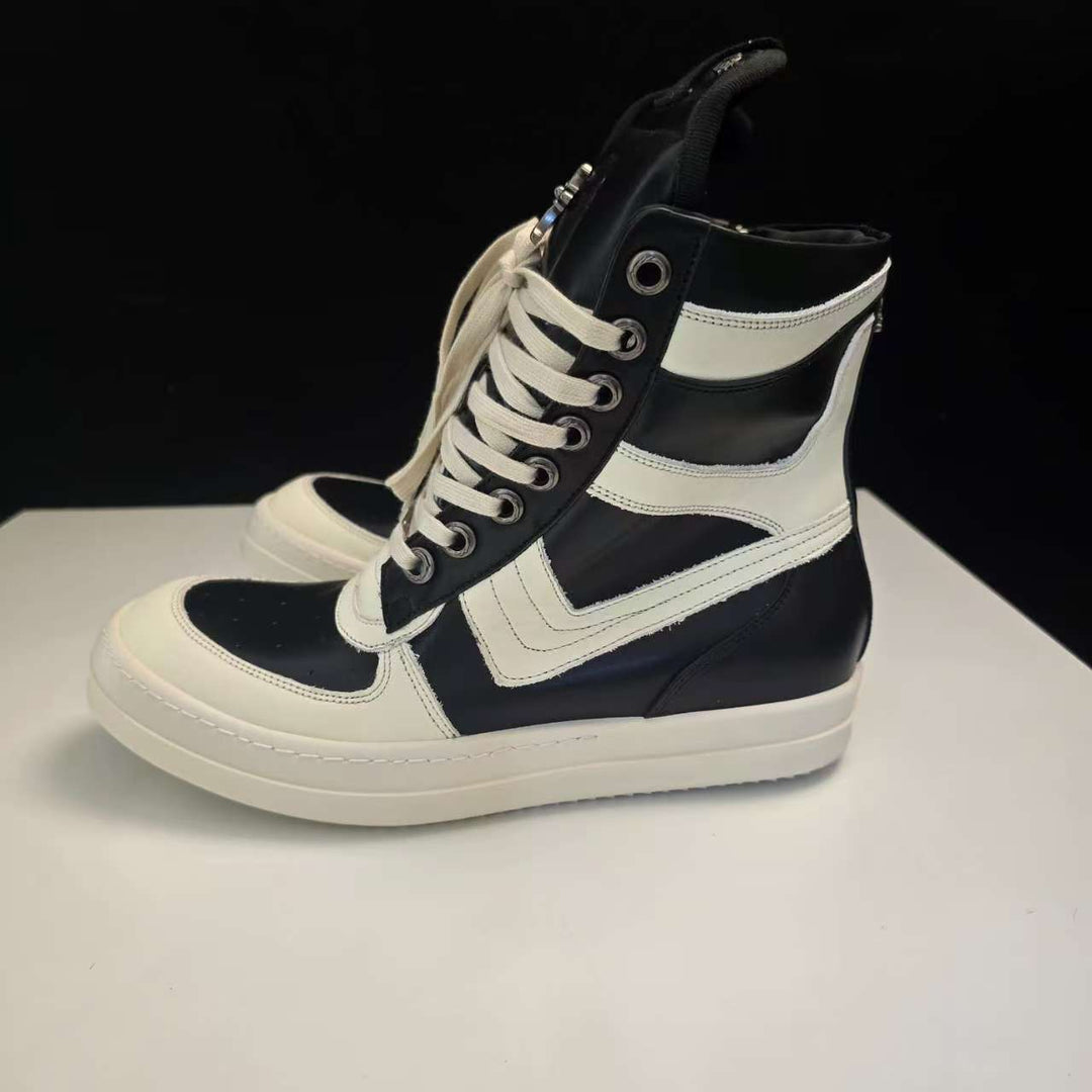Chrome Hearts Style Mid-Top Sneakers with Platform Sole