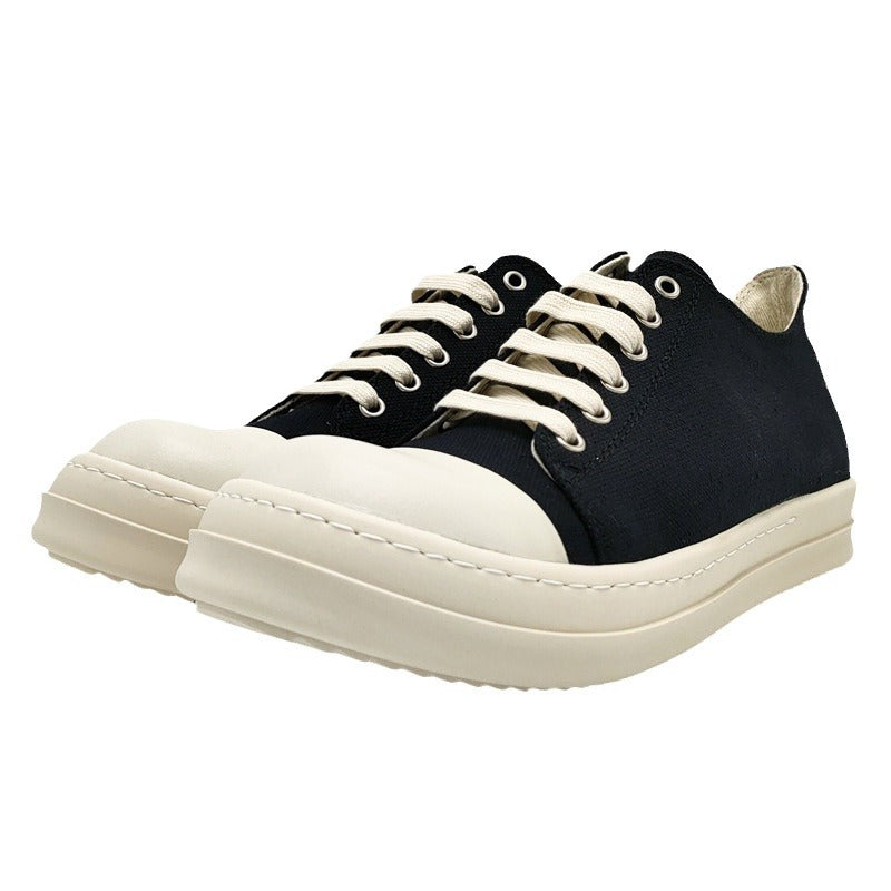 Low-Top Men's Shoes Casual Thick-Soled Canvas Sneakers