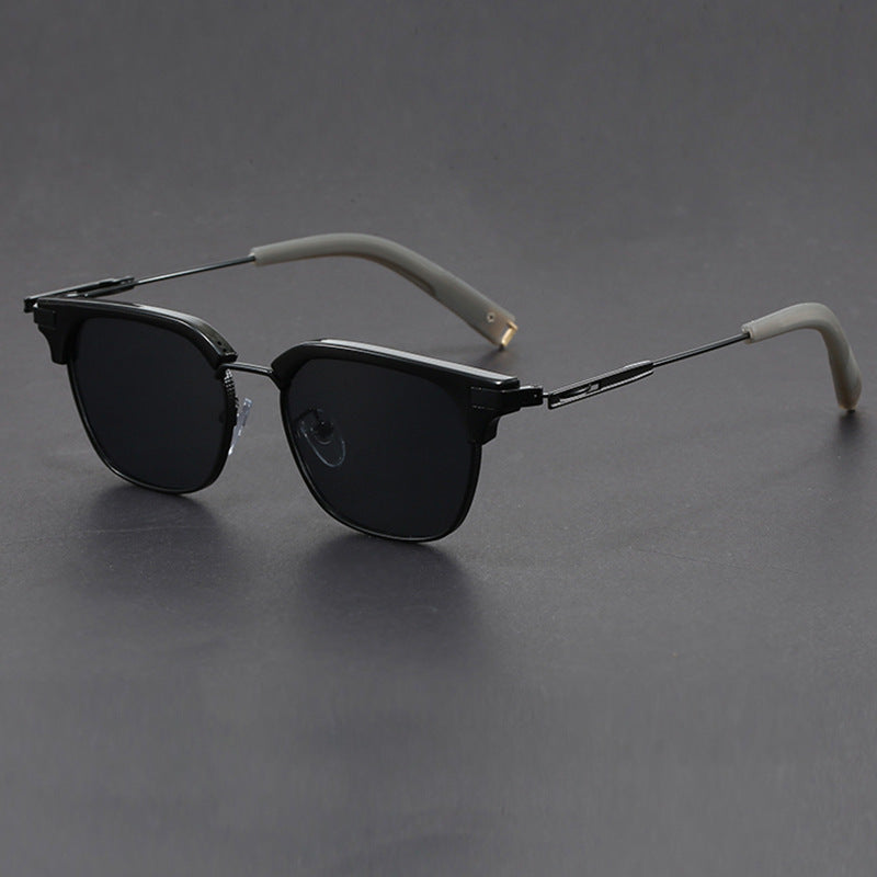 Classic half-rimmed browline Clubmaster sunglasses
