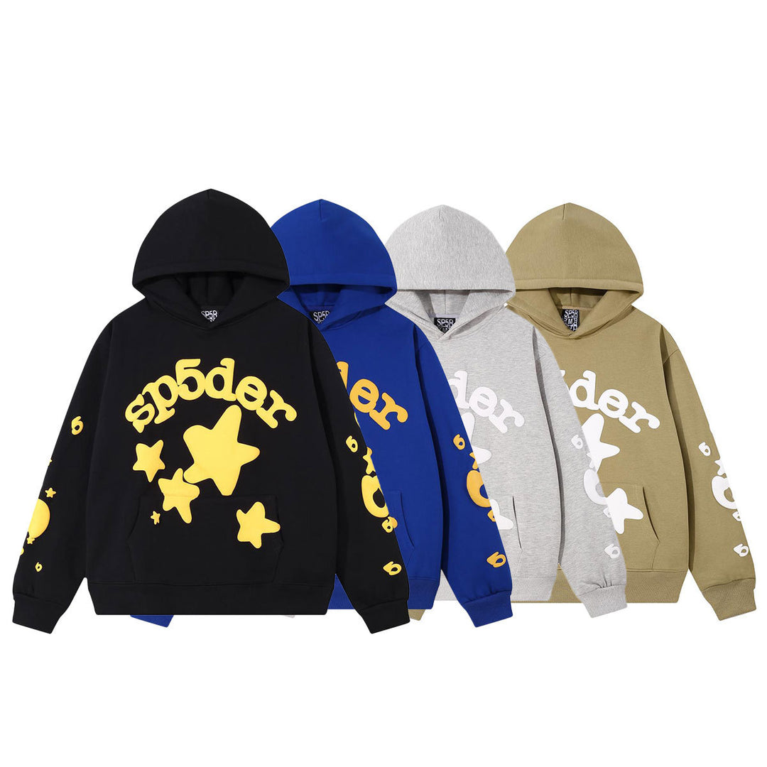 Sp5der foam letter 555 hoodie Pink Casual pants