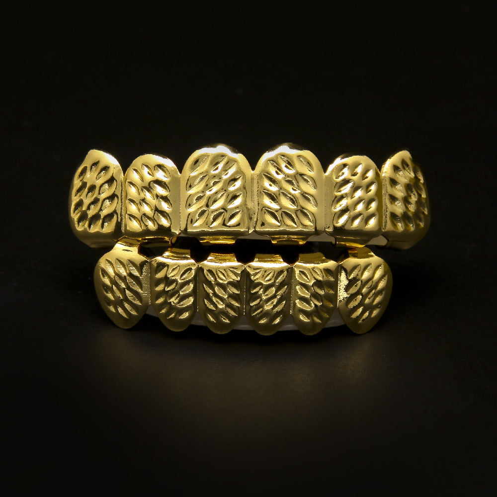 Hip-hop polished braces with gold electroplating