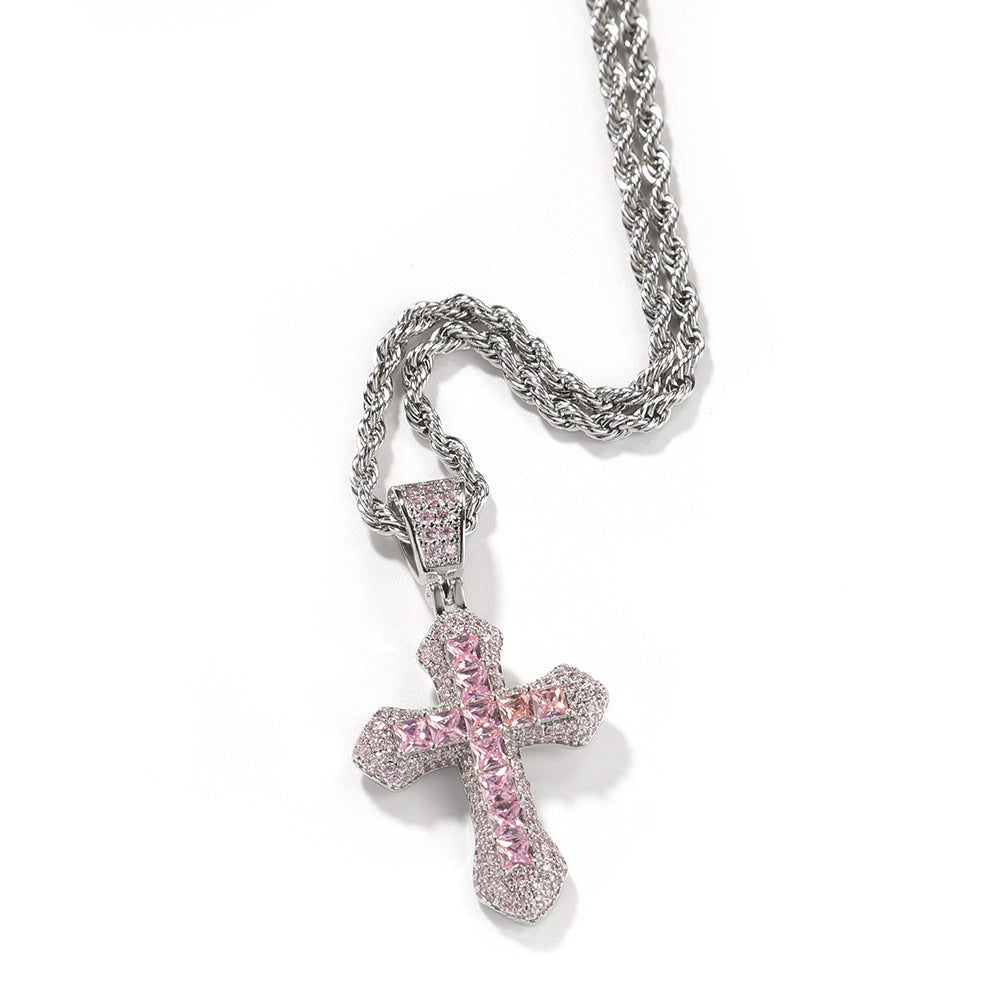 Hip Hop Zircon Cross Versatile Necklace