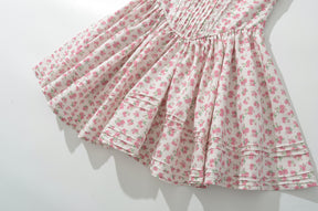 French girl floral suspender dress playful summer dress