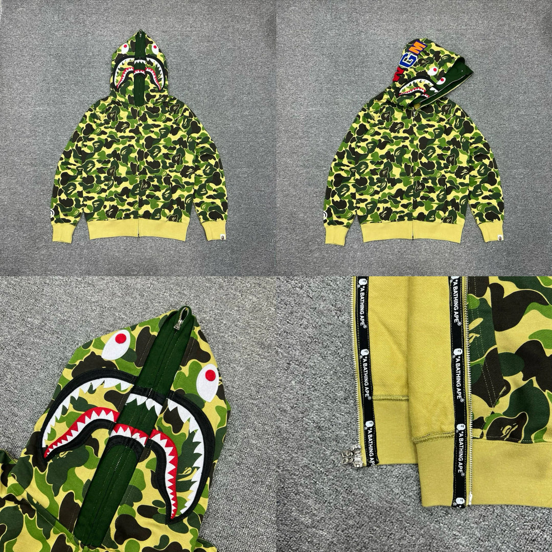 BAPE Shark head camouflage zip-up jacket