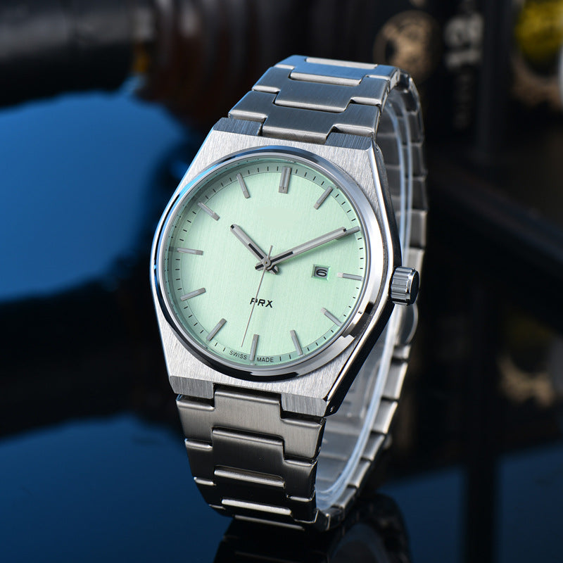 Classic Simple and Generous Solid Steel strap Watch