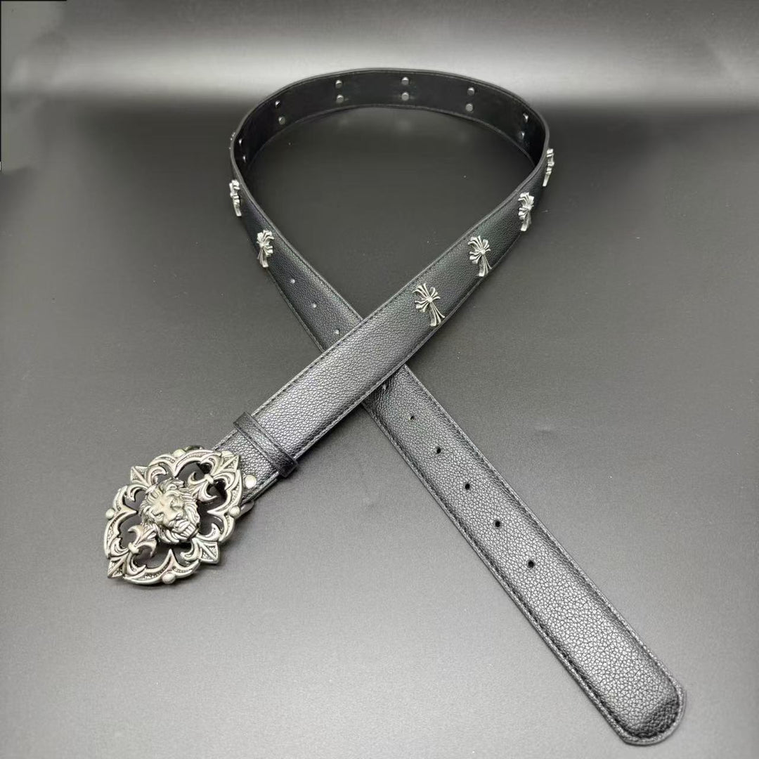 Chrome Hearts Cross Rivet Roller Buckle and Holy Sword Belt