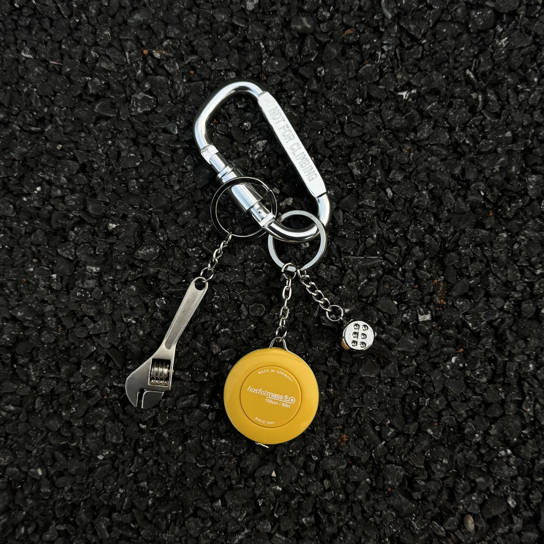 Wrench dice measuring tape keychain