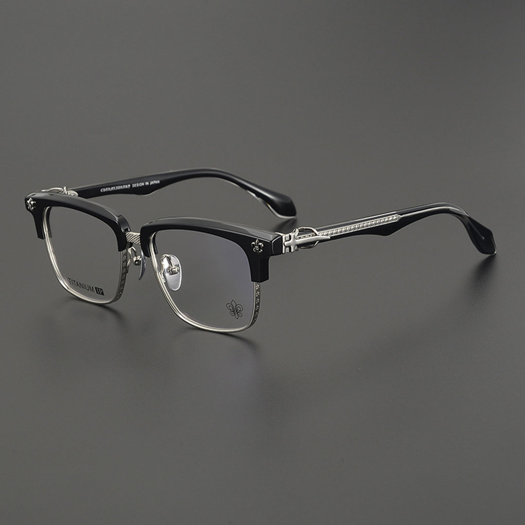 Chrome Hearts Style Business Semi Rimless Eyeglasses