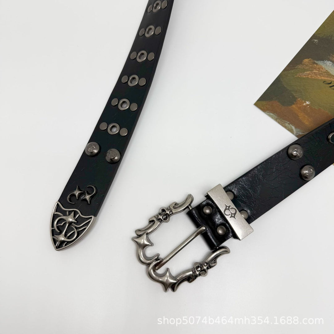 Riveted Metal Belt with Pin Buckle