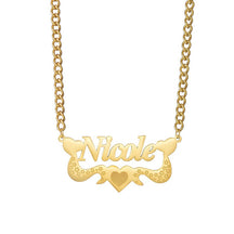 Flower Love Customized Name Necklace Laser Marked Clavicle Chain