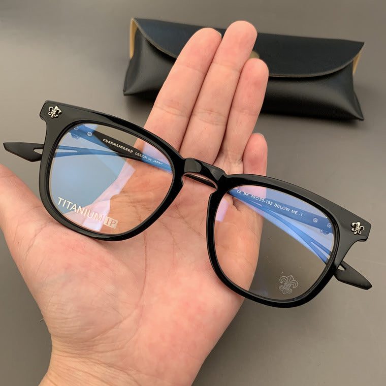 Chrome Hearts square acetate, pure titanium eyeglasses for nearsightedness