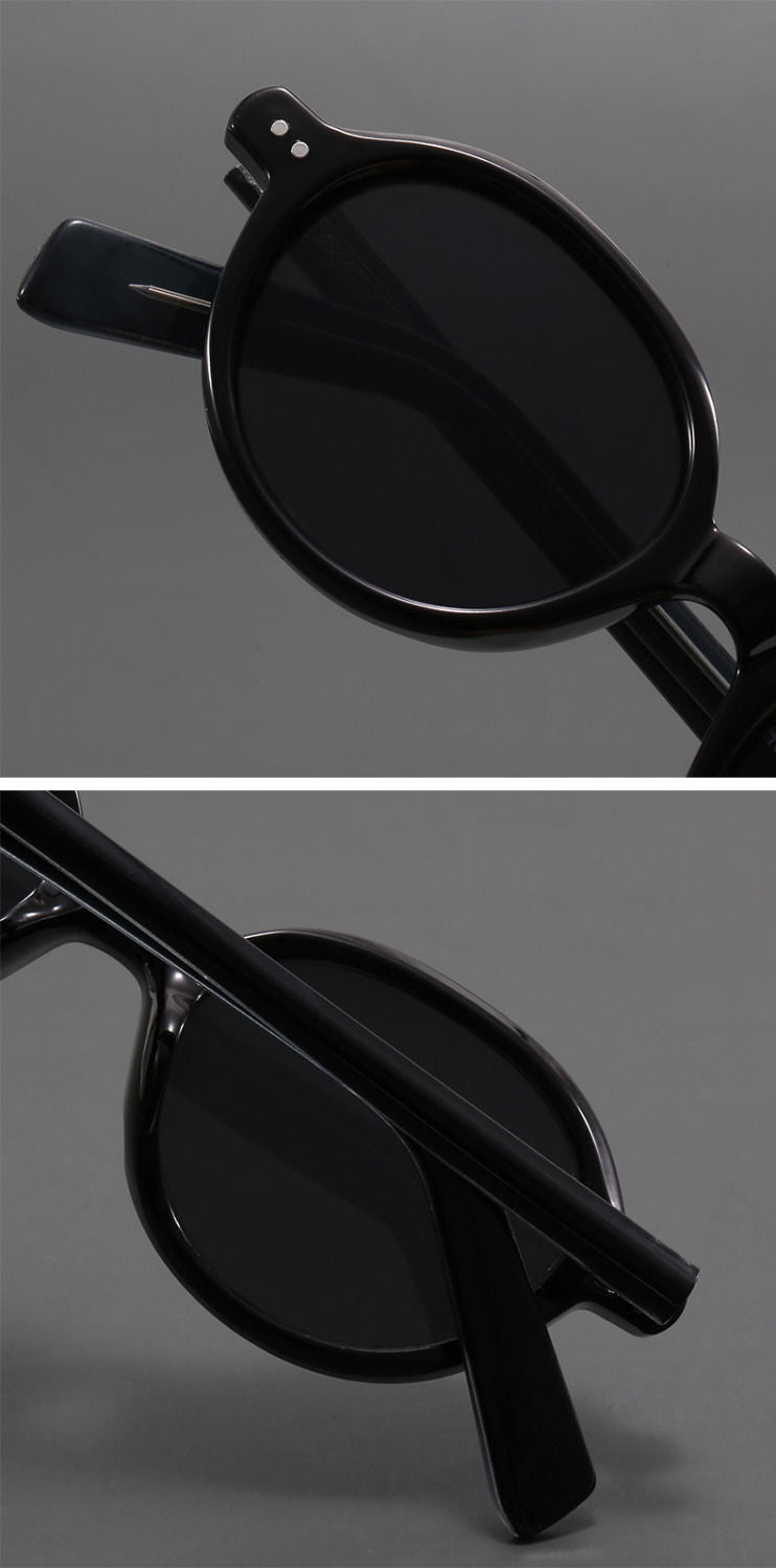 Retro oval shaped casual sun blocking sunglasses