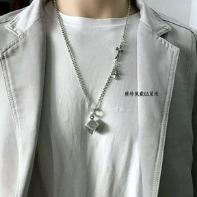 ch chrome hearts cross necklace multi-element dice pendant