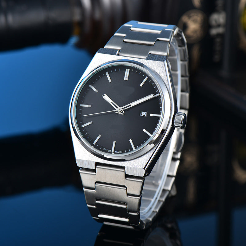 Classic Simple and Generous Solid Steel strap Watch