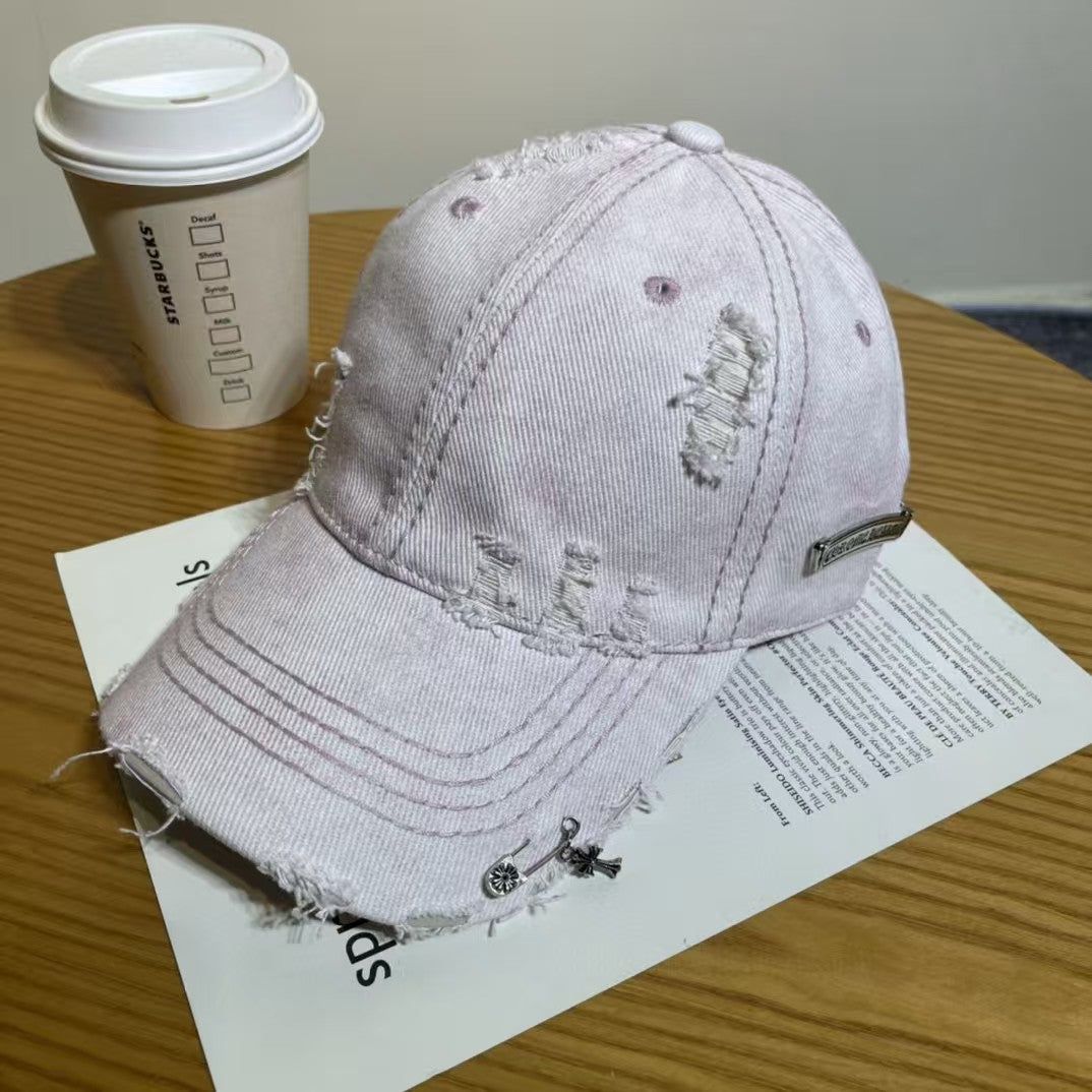 Chrome Hearts Ripped Denim Baseball Cap