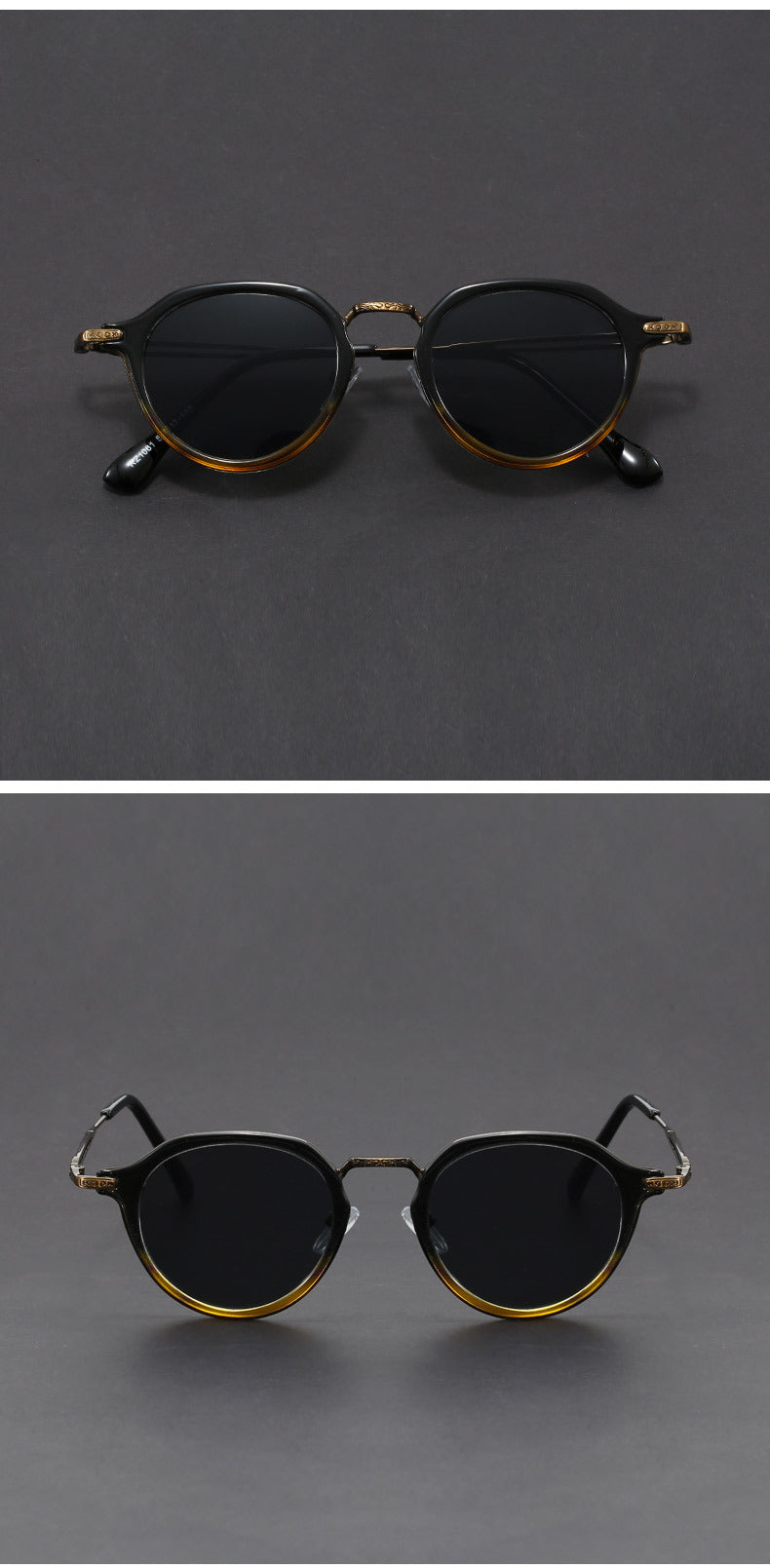 Steampunk metal round sunglasses
