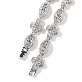 mens gold chain Diamond eye cross necklace