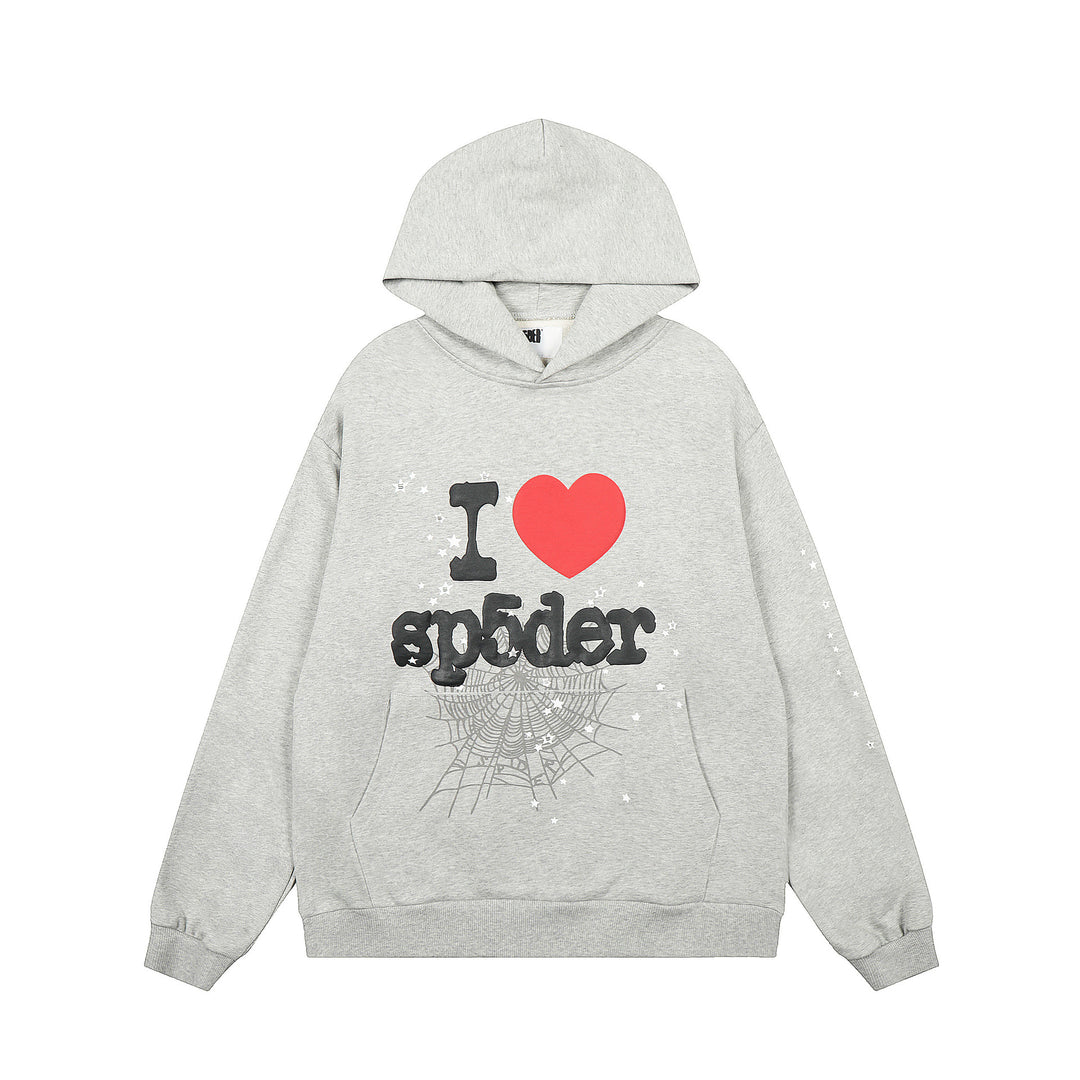 Sp5der 555555 star pattern hooded trousers and sweatshirt