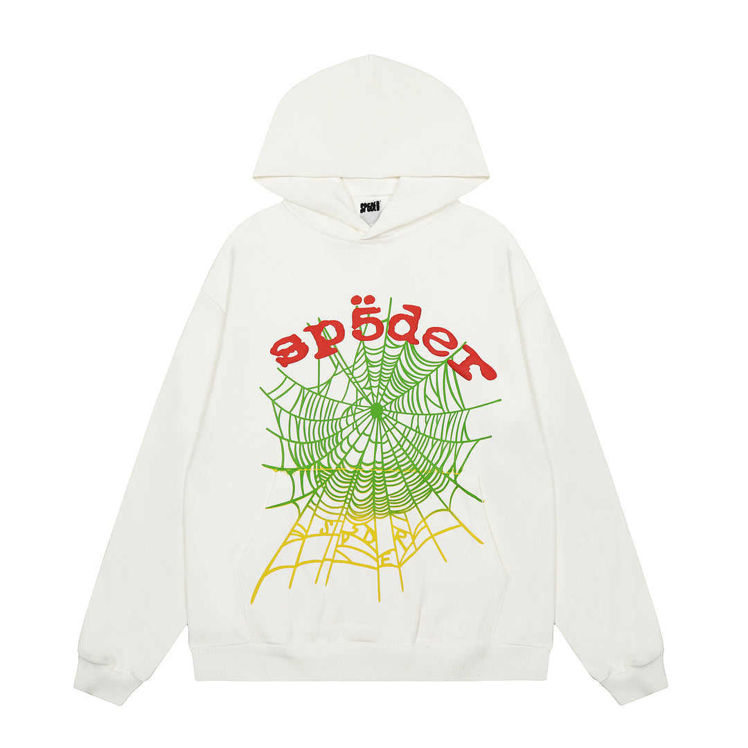 Sp5der 555555 star pattern hooded trousers and sweatshirt
