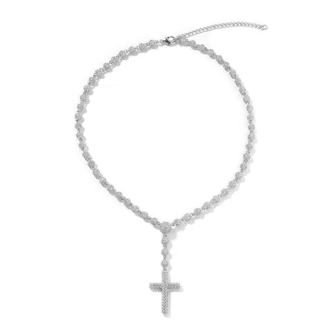 Rosary Clavicle Chain Cross Pendant Beaded Chain