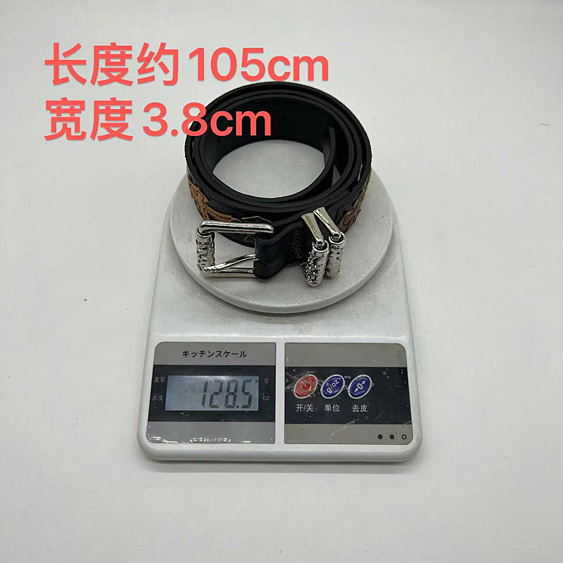 Chrome Hearts Leather pasted Roller type Hollow Vine Needle buckle Belt
