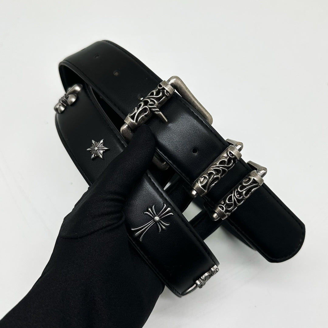 Chrome Hearts-Style Roller Stud & Sacred Sword Belt