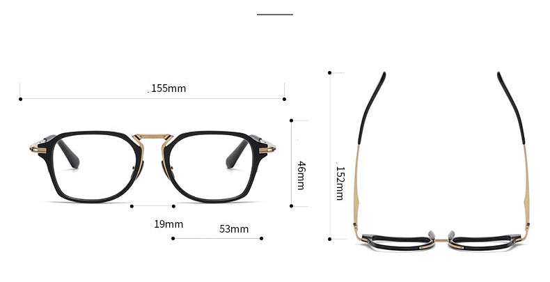Handcrafted retro square acetate eyeglass frame