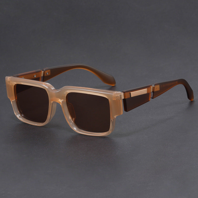 Rectangular narrow-frame niche unique thick-frame sunglasses
