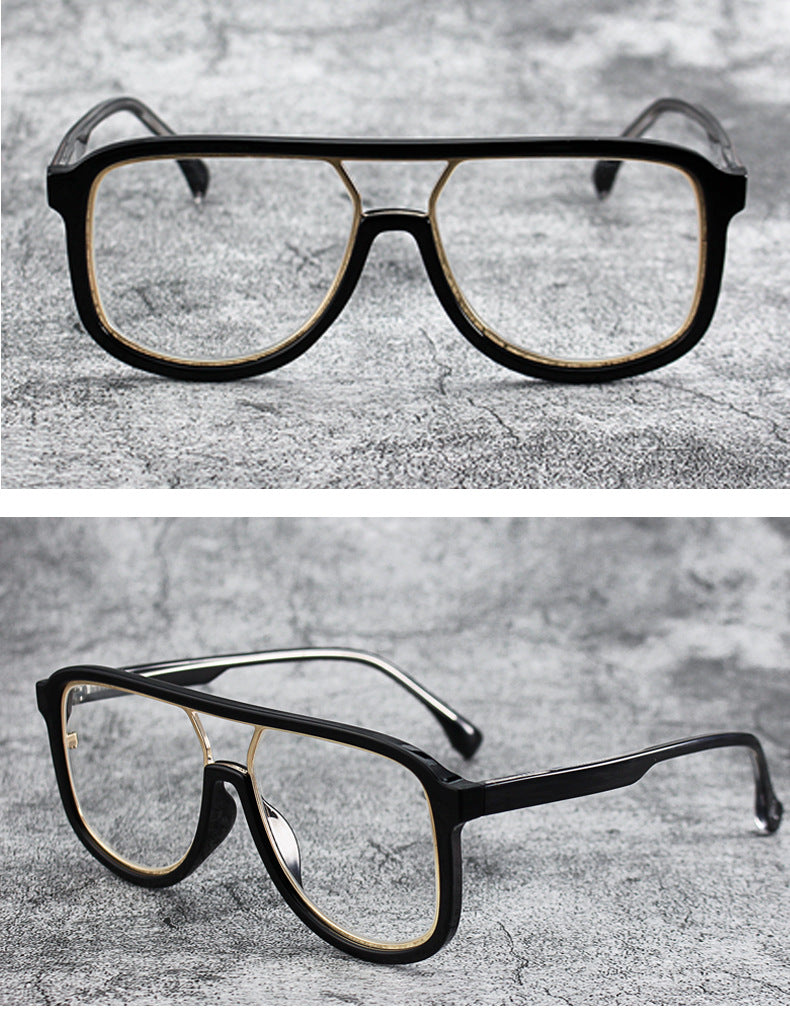 Retro oversized aviator clear glasses