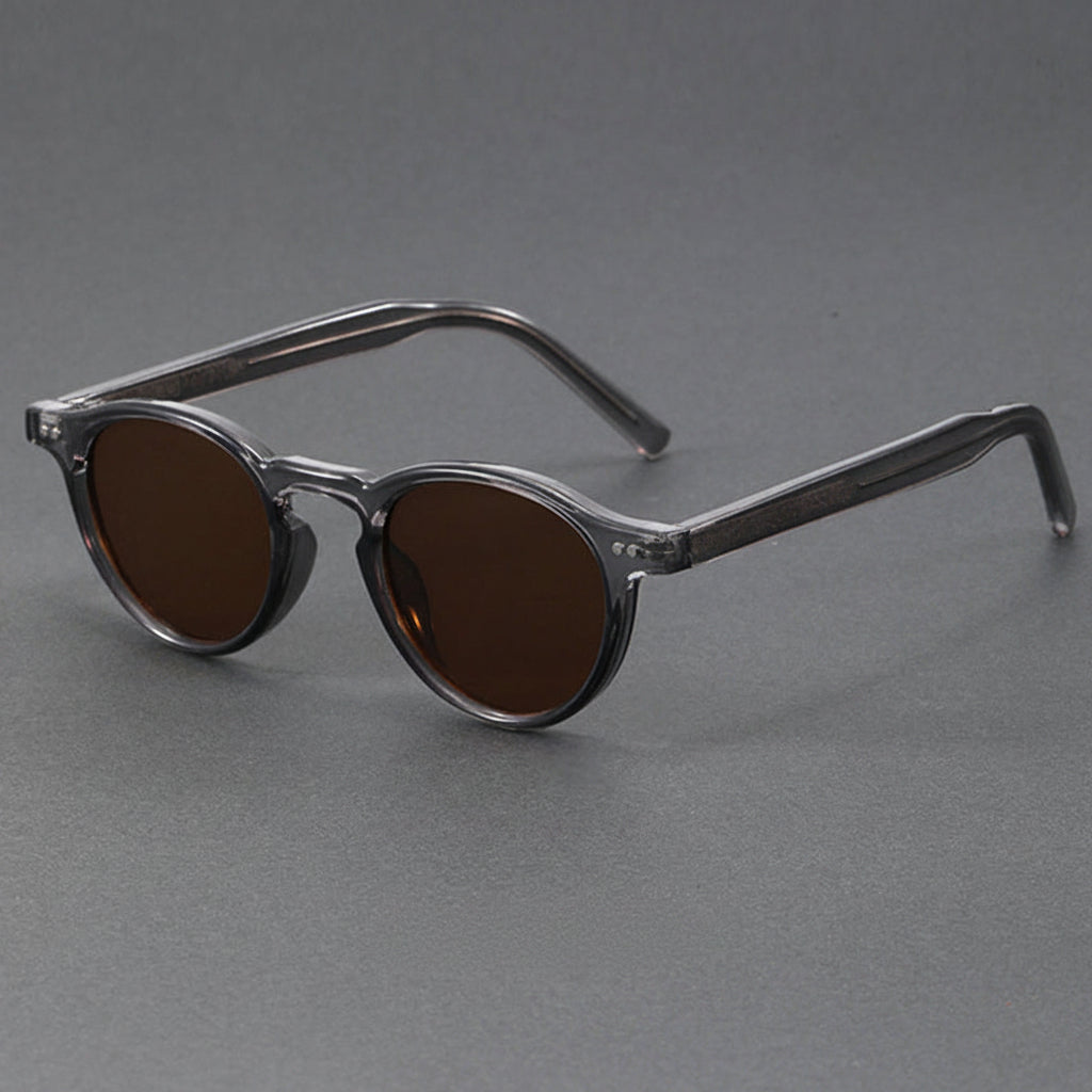 Small Round Frame Retro Acetate Sunglasses