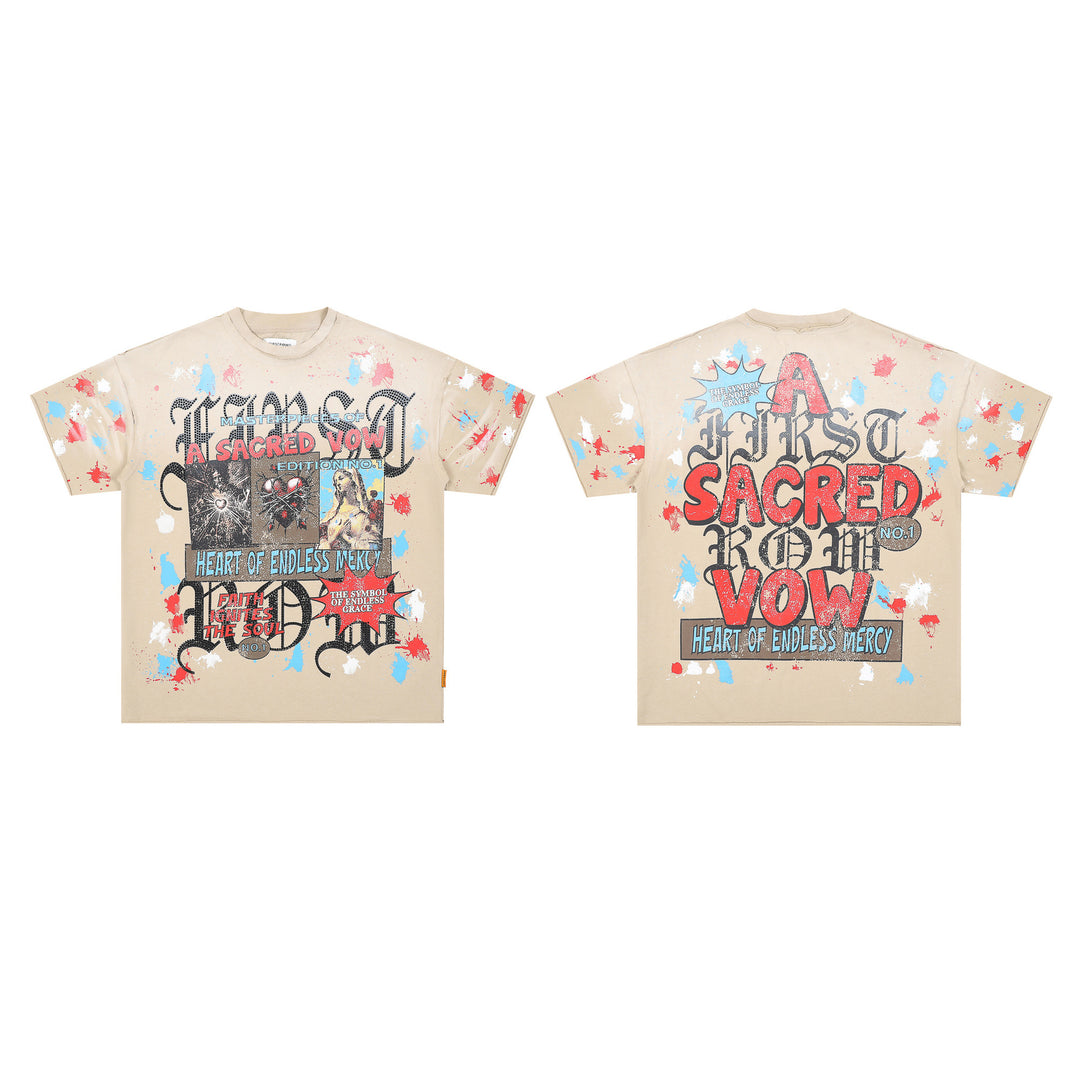 FIRST ROW LOST UTOPIA UNIVERSE CROPPED TEE White