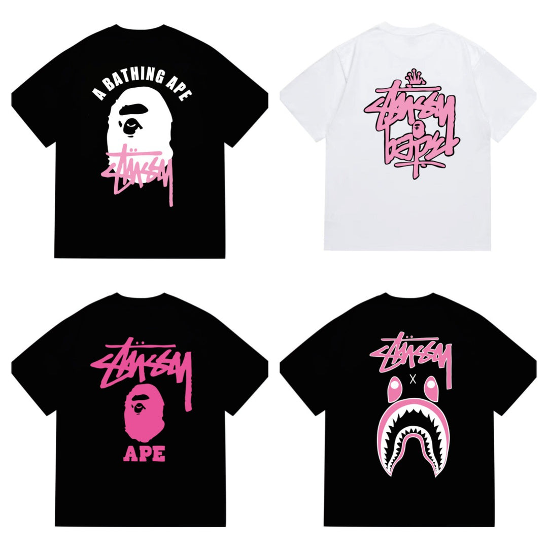BAPE loose fit short-sleeved letter print t-shirt