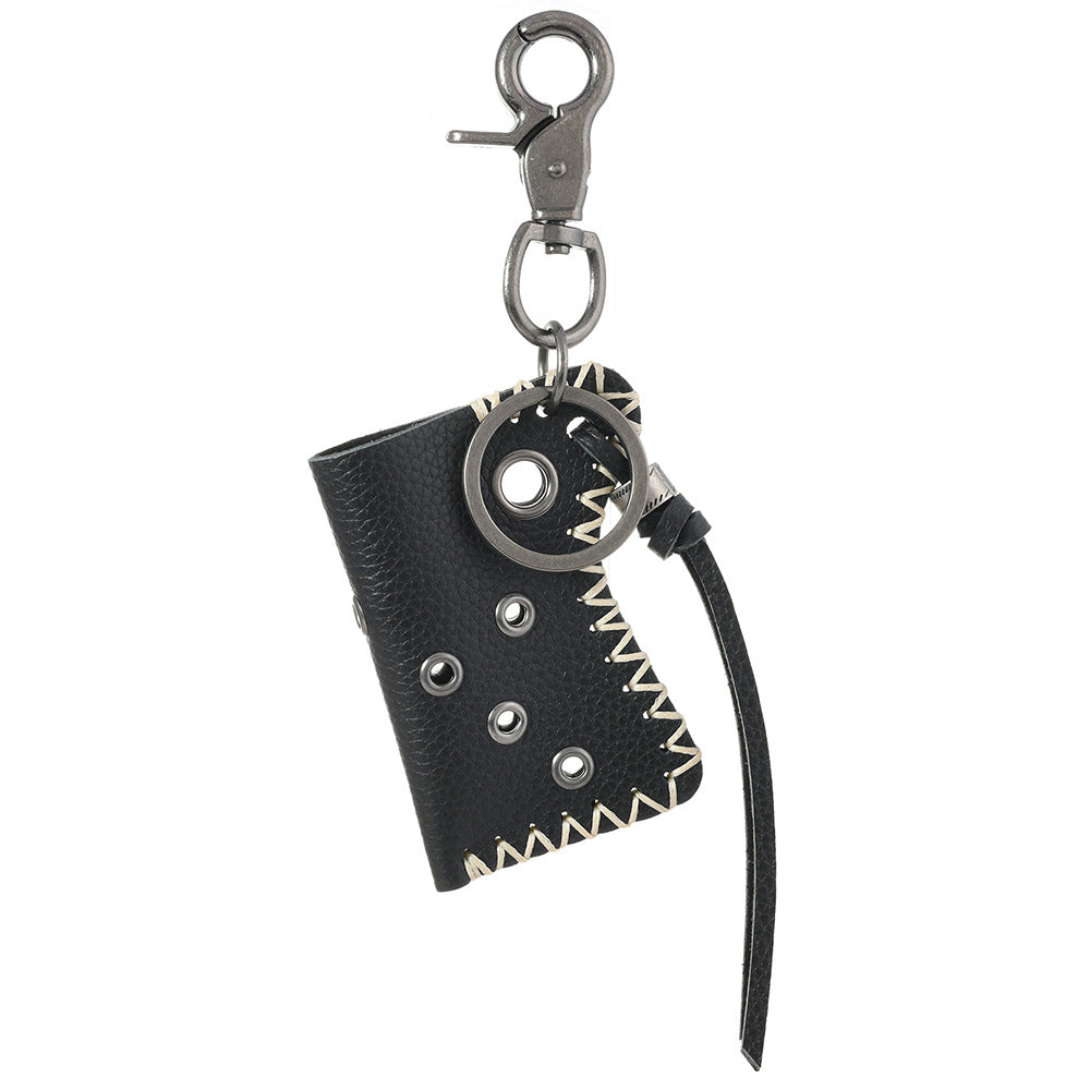 Cowhide Lighter Case Keychain