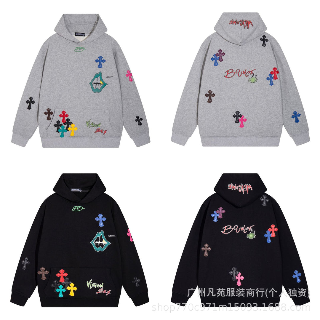Chrome Hearts colorful cross graffiti hooded sweatshirt