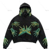 Printed zip-up cardigan hoodie