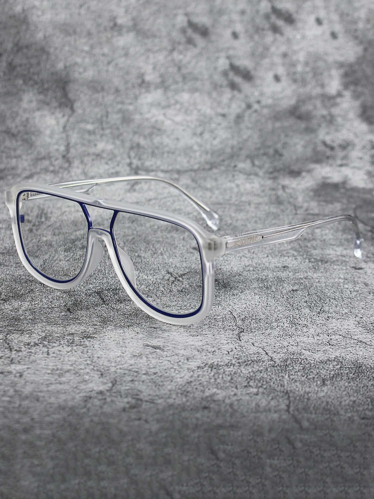 Retro oversized aviator clear glasses