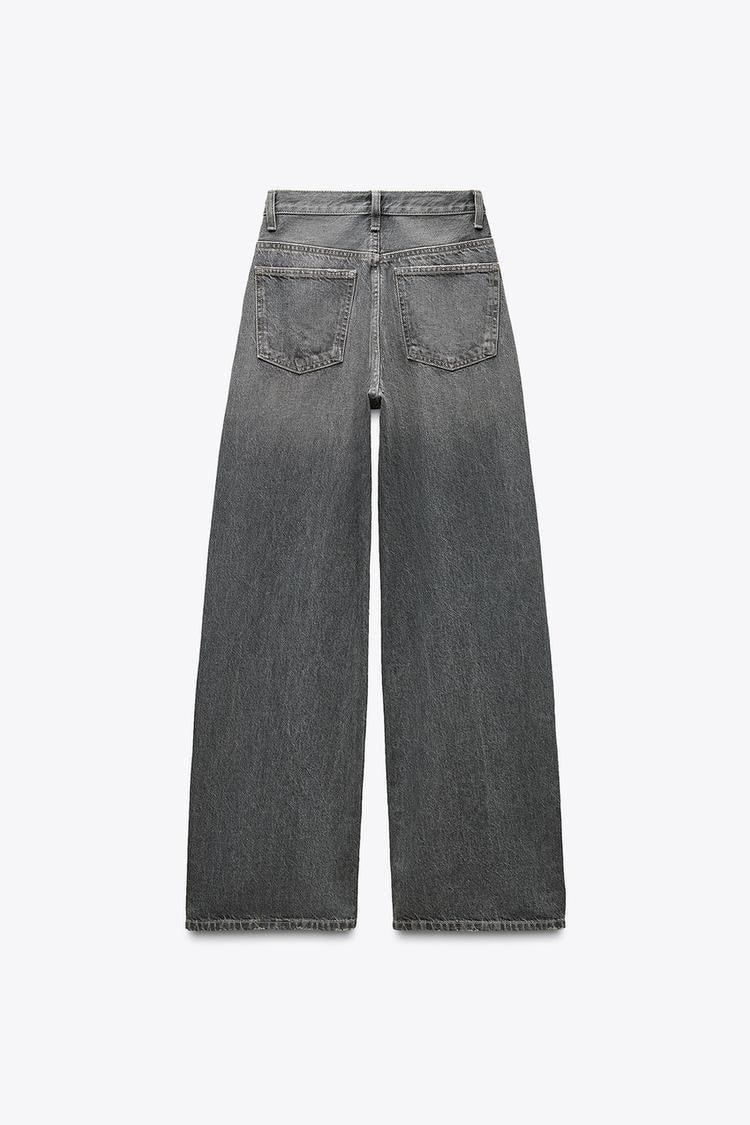 Y2K irregular design straight leg denim jeans for women