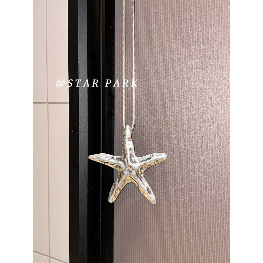 starfish necklace long heavy work necklace
