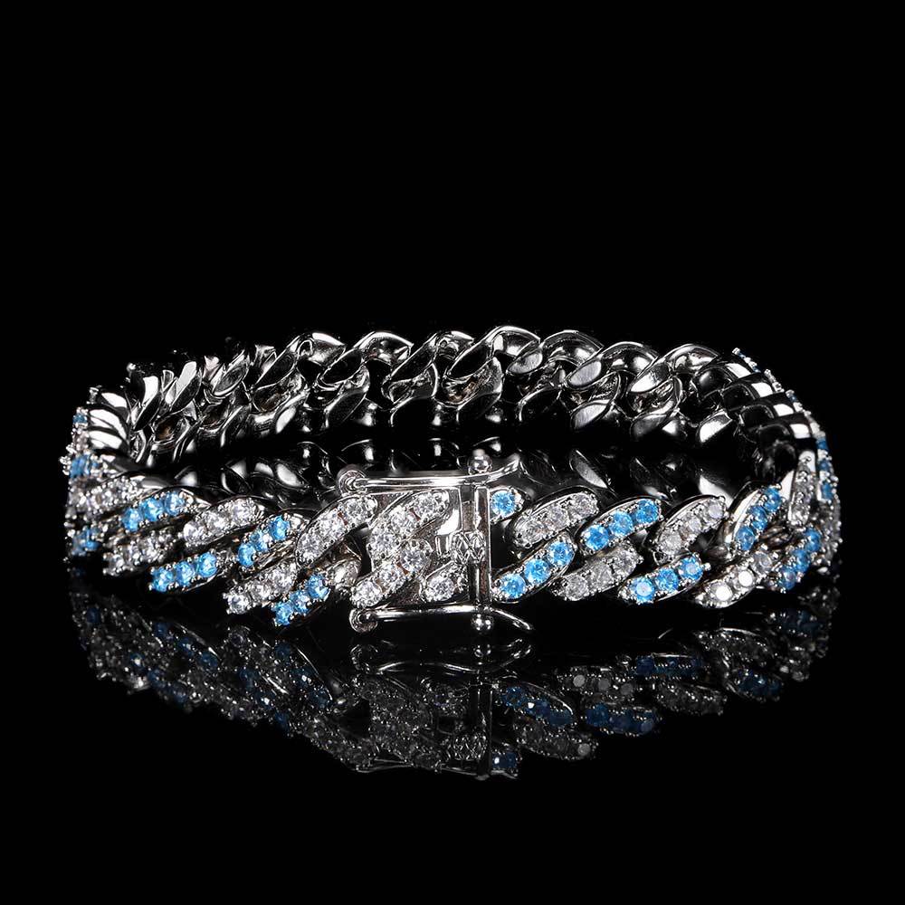 9mm Single-Row Zircon Cuban Link Bracelet