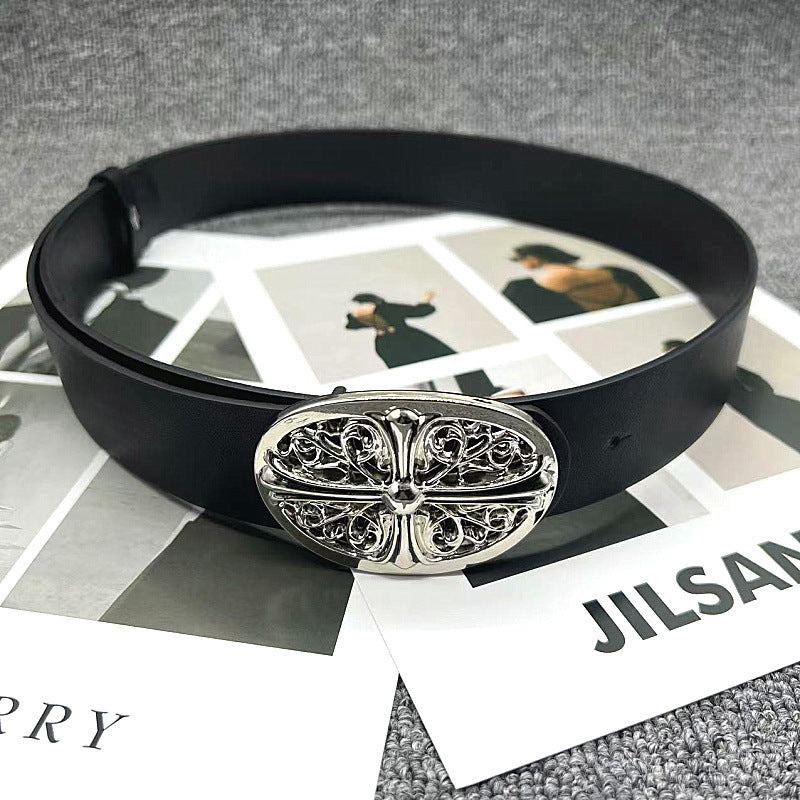 Chrome Hearts Cross Buckle Embossed Belt