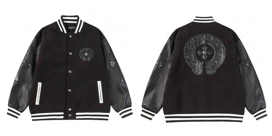 Chrome Hearts Embroidered Cross Baseball Jacket