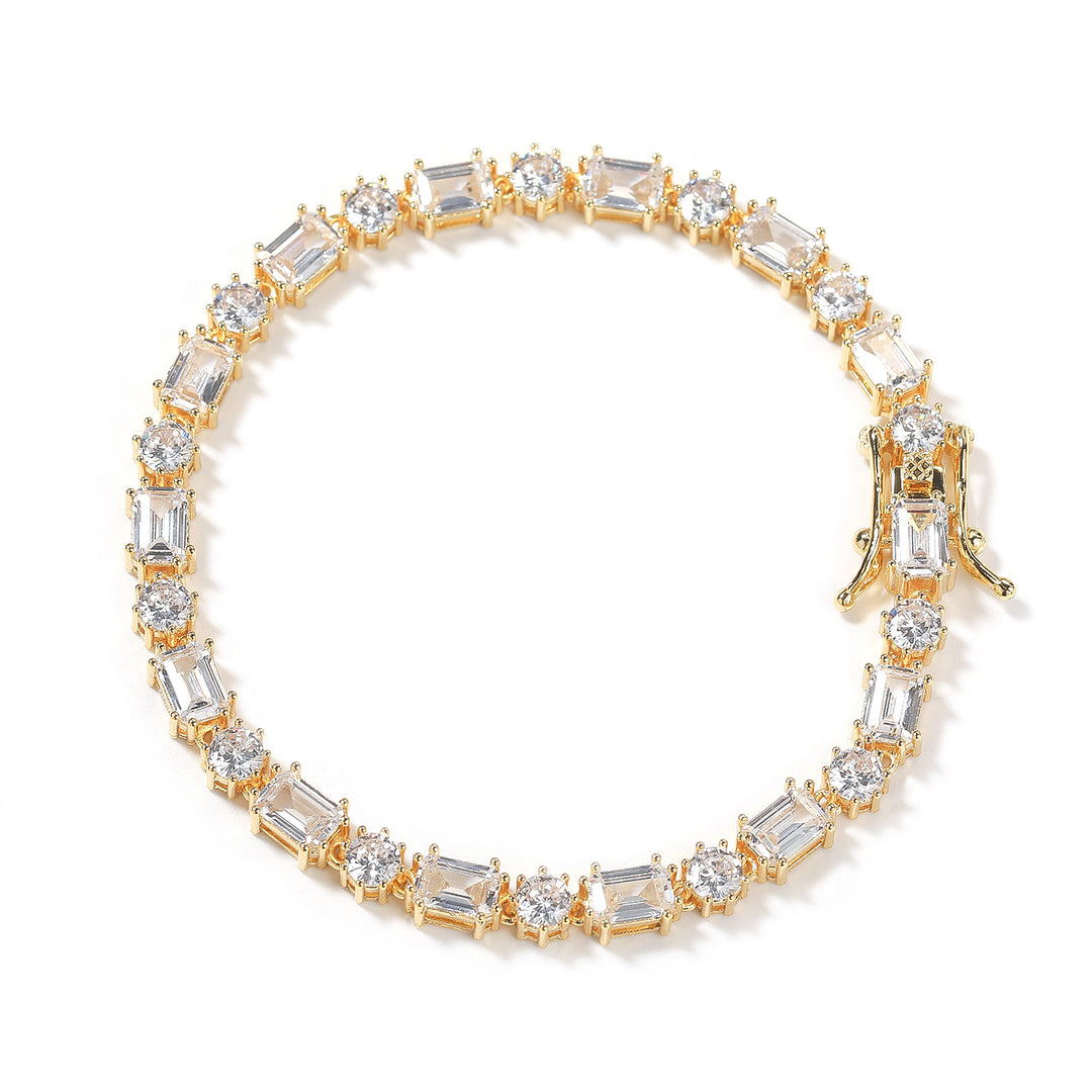 Mixed Square & Round Zirconia Tennis Bracelet