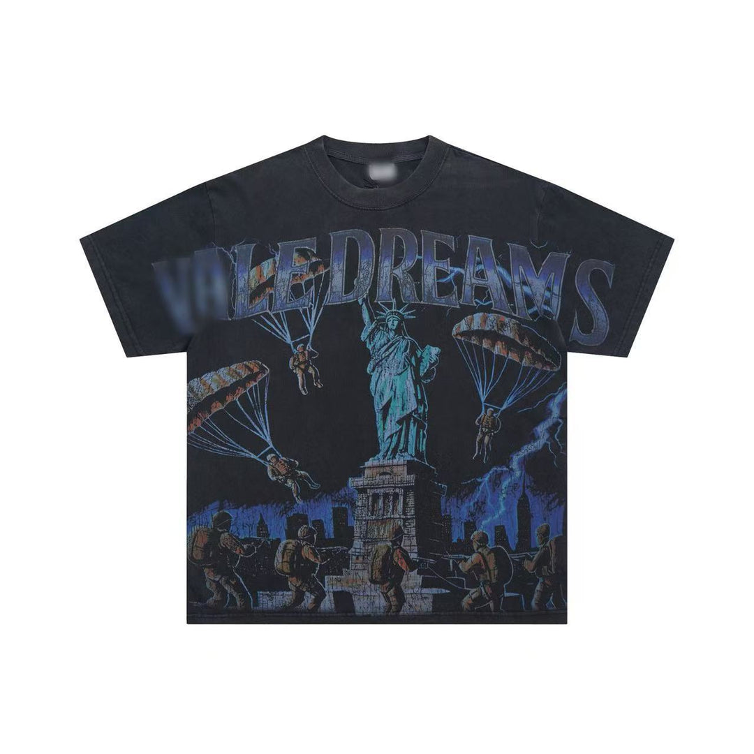 VAL Washed and Distressed Streetwear T-Shirt