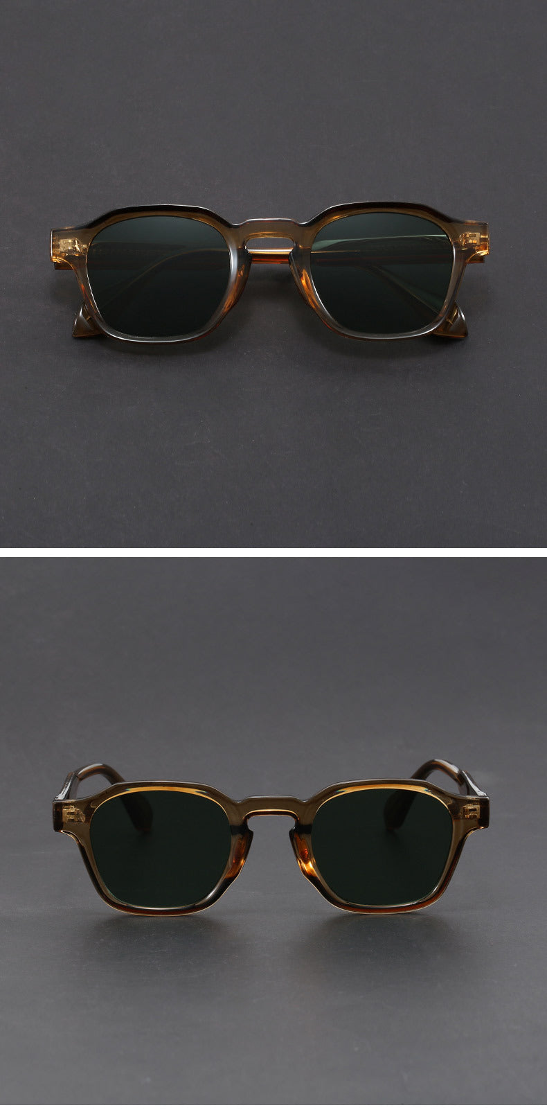 Retro irregular square black sunglasses
