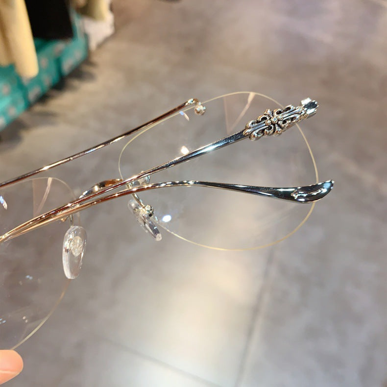 Chrome Hearts Rimless Prescription Goggles Wide-Fit Aviator Eyewear