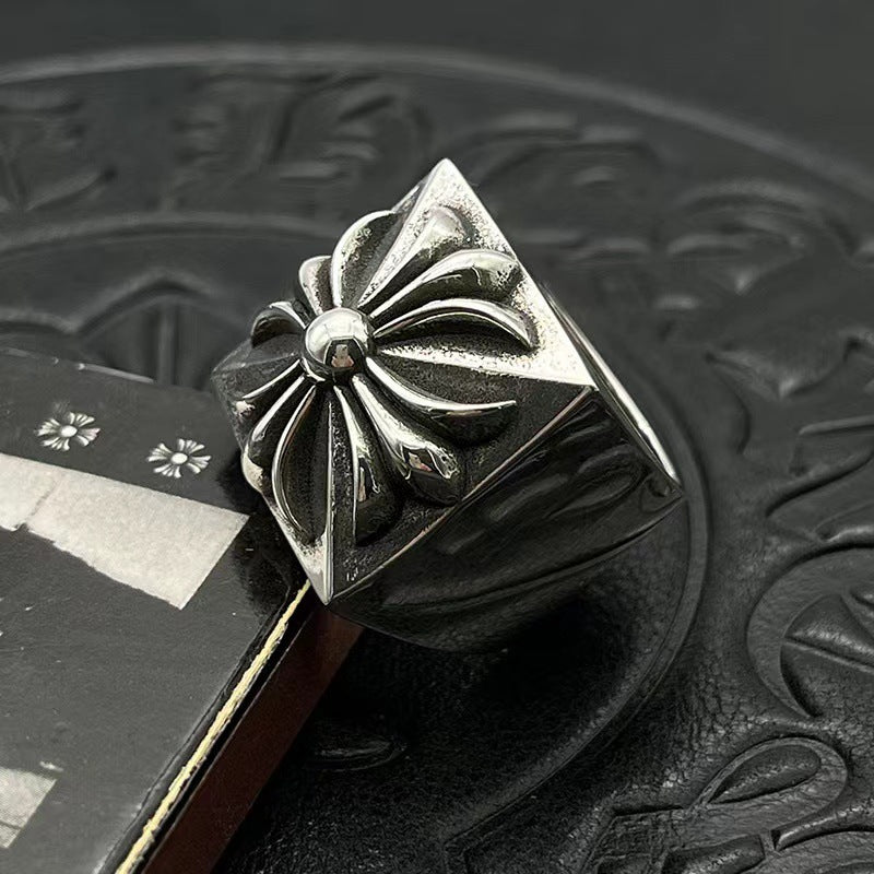 chrome hearts square cross ring