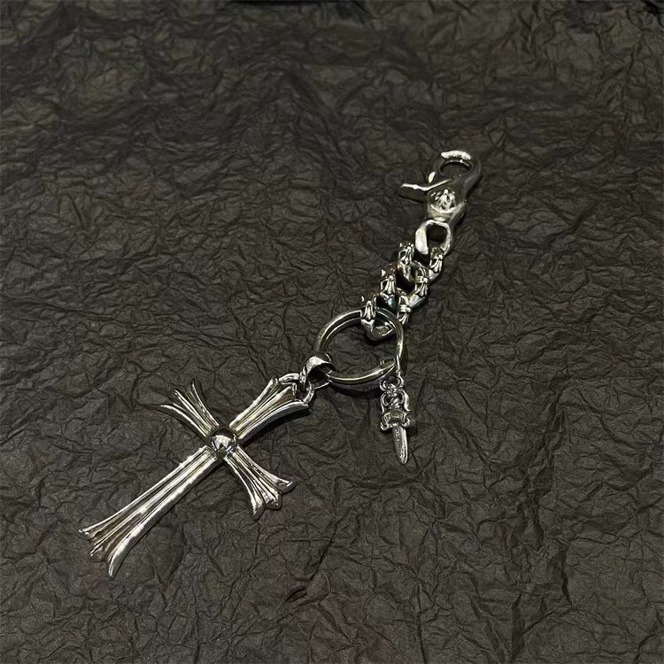 Chrome hearts cross sword keychain