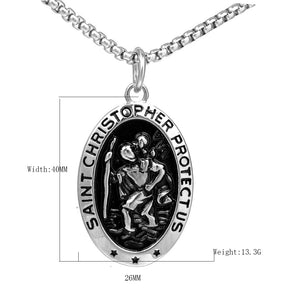 Stainless Steel St Christopher Necklace