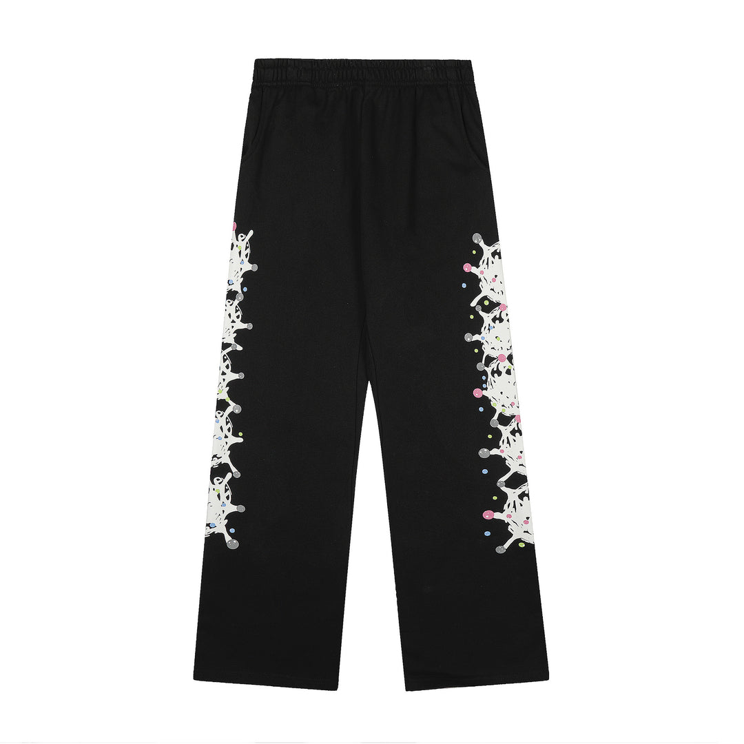 Sp5der 555555 star pattern hooded trousers and sweatshirt
